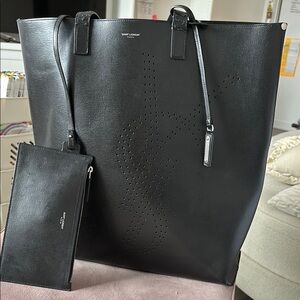 Saint Laurent Black Tote with Pouch